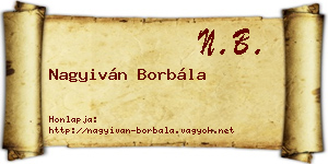 Nagyiván Borbála névjegykártya